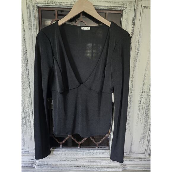 NWT Free People Intimately Sleek Black Layering Top - Large - Picture 2 of 3